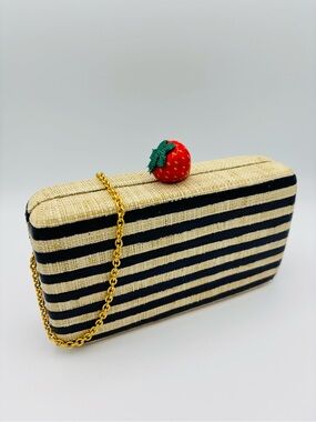 KAYU Jen Jute Straw Clutch Gold Metallic